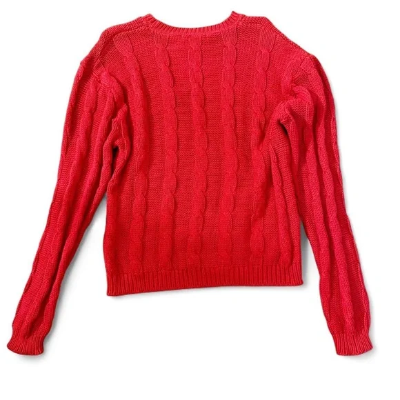 Red Cable Knit Sweater - Picture 4 of 4
